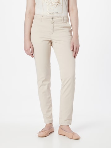 MORE & MORE Slimfit Spodnie w kolorze beżowy: przód