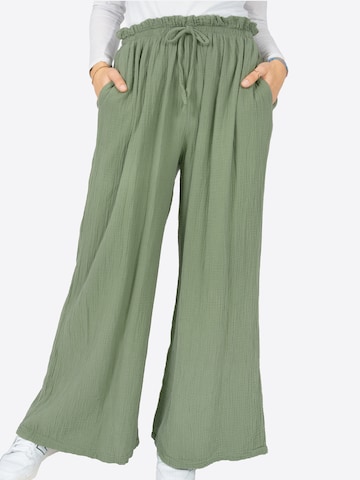 Wide Leg Pantalon 'Liska' Seasons of April en vert
