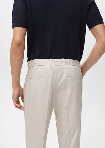 MANGO MAN Regular Pleated Pants 'Tyler' in Beige