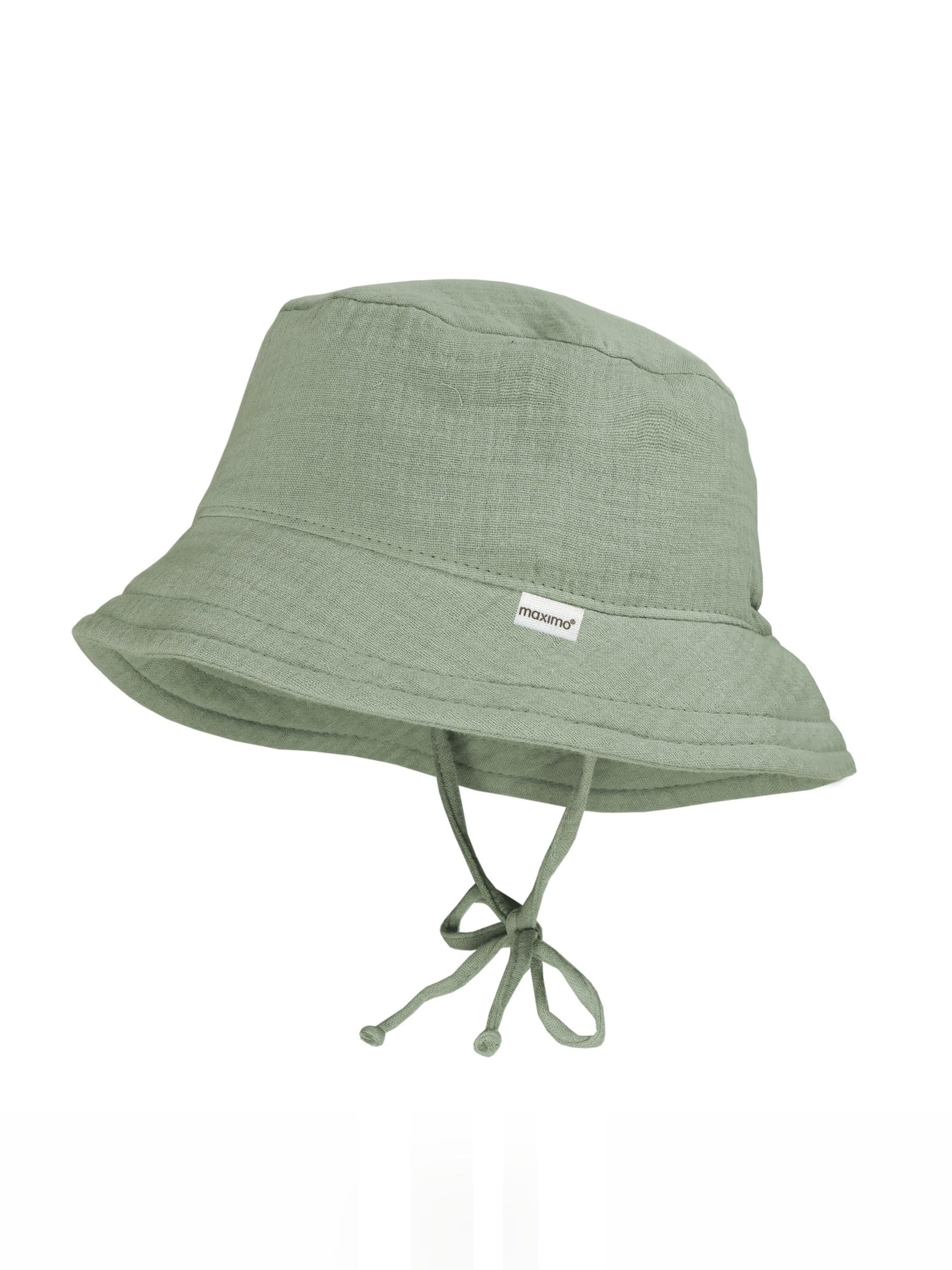MAXIMO Hat 'GOTS BABY-Hütchen, Bindeband Musselinstoff, Futter' in Green: front