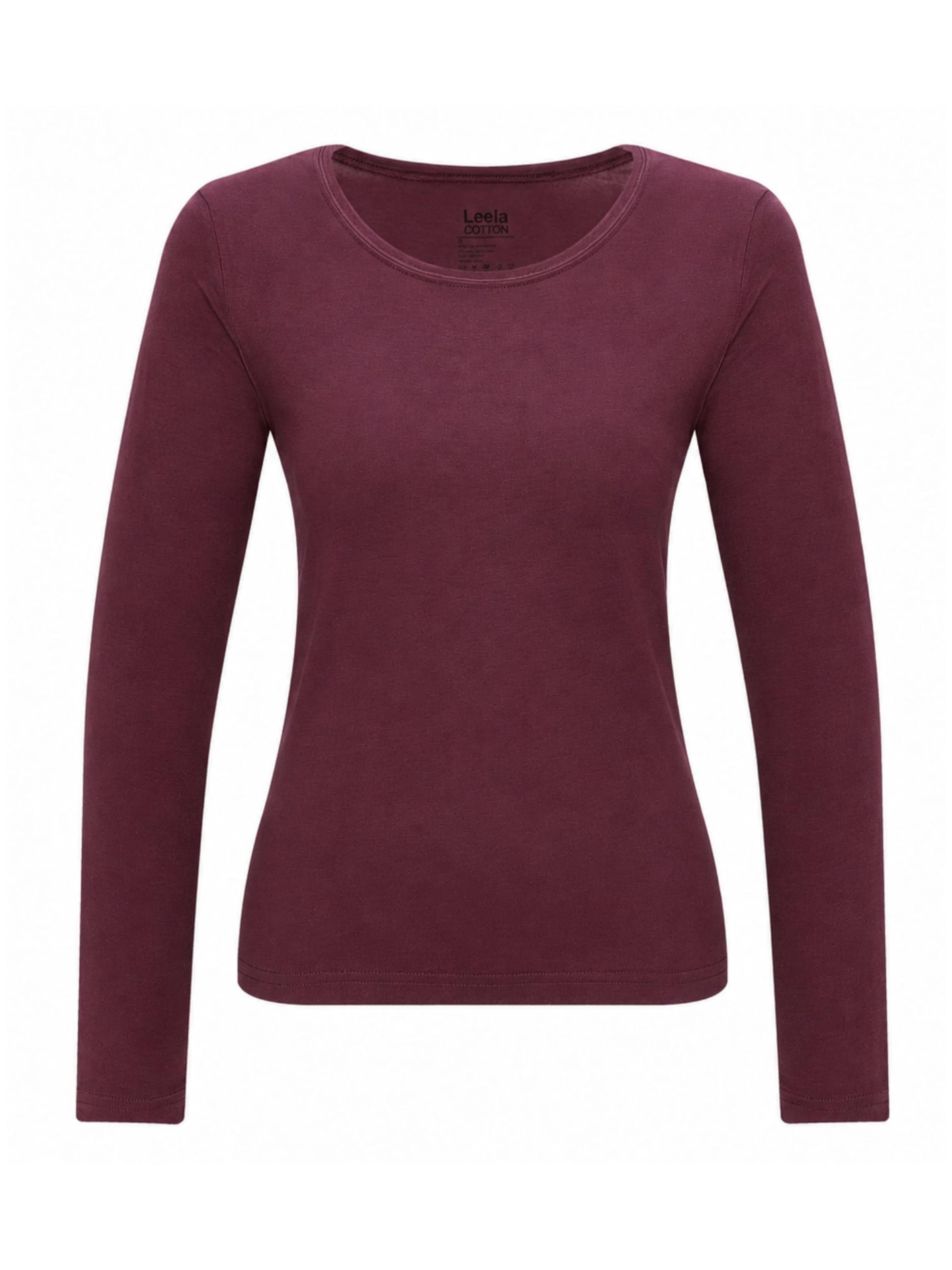 Leela COTTON Shirt 'Damen Bio-Baumwoll Langarmshirt' in Purple: front