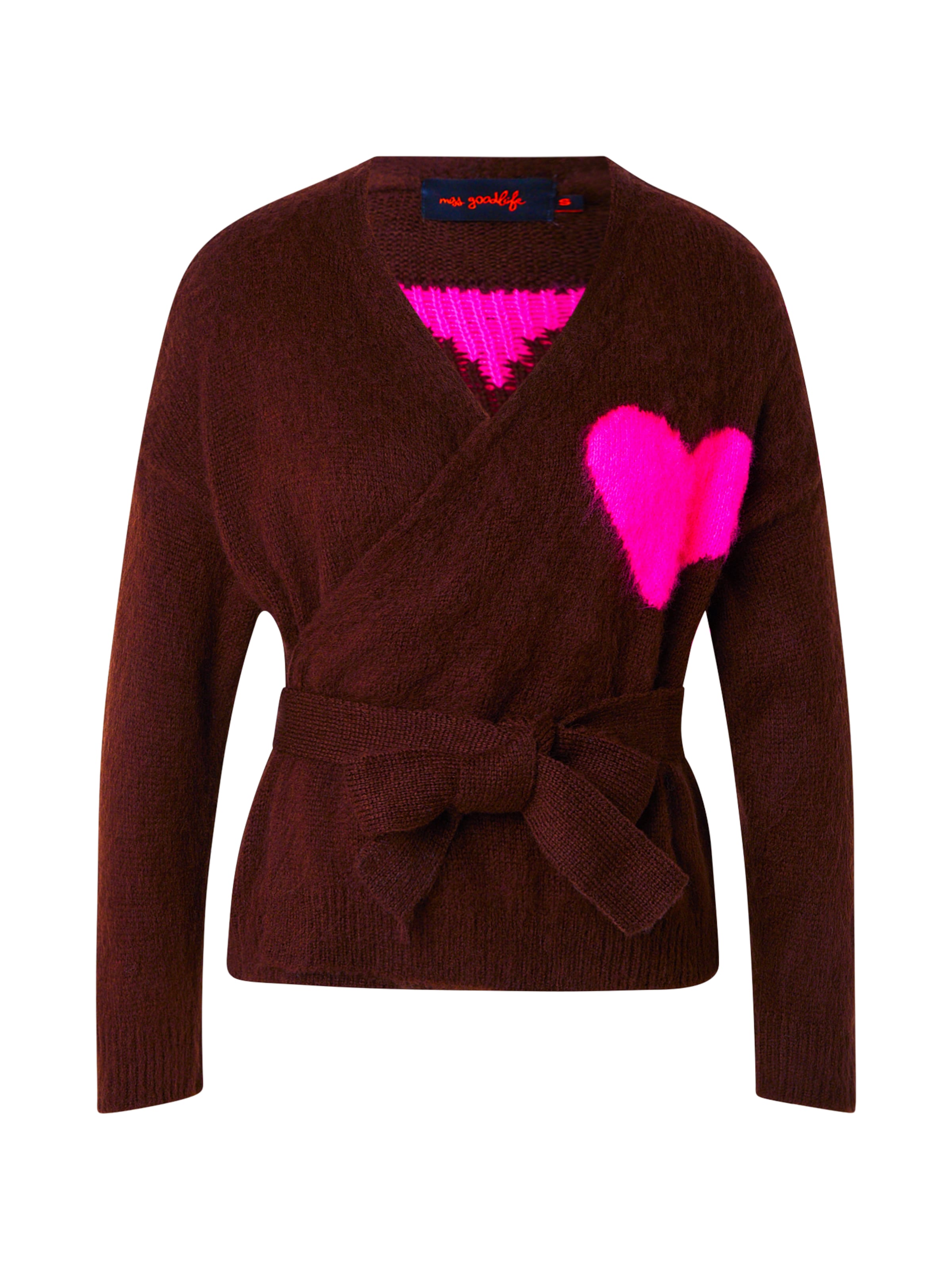 miss goodlife Πουλόβερ 'Hearts' σε καφέ: μπροστά