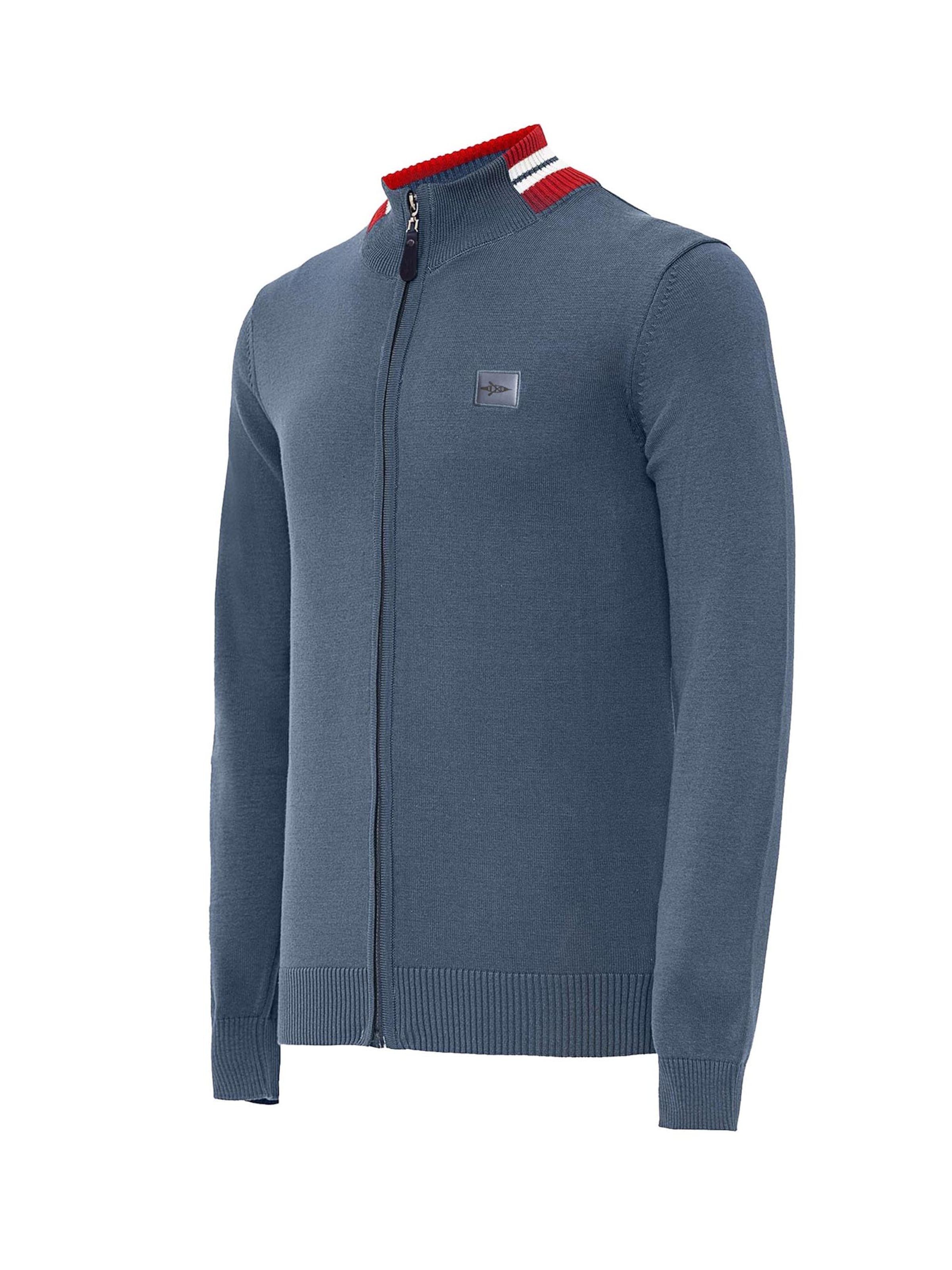 Jacey Quinn Neuletakki värissä basaltinharmaa / punainen / valkoinen, Tuotenäkymä