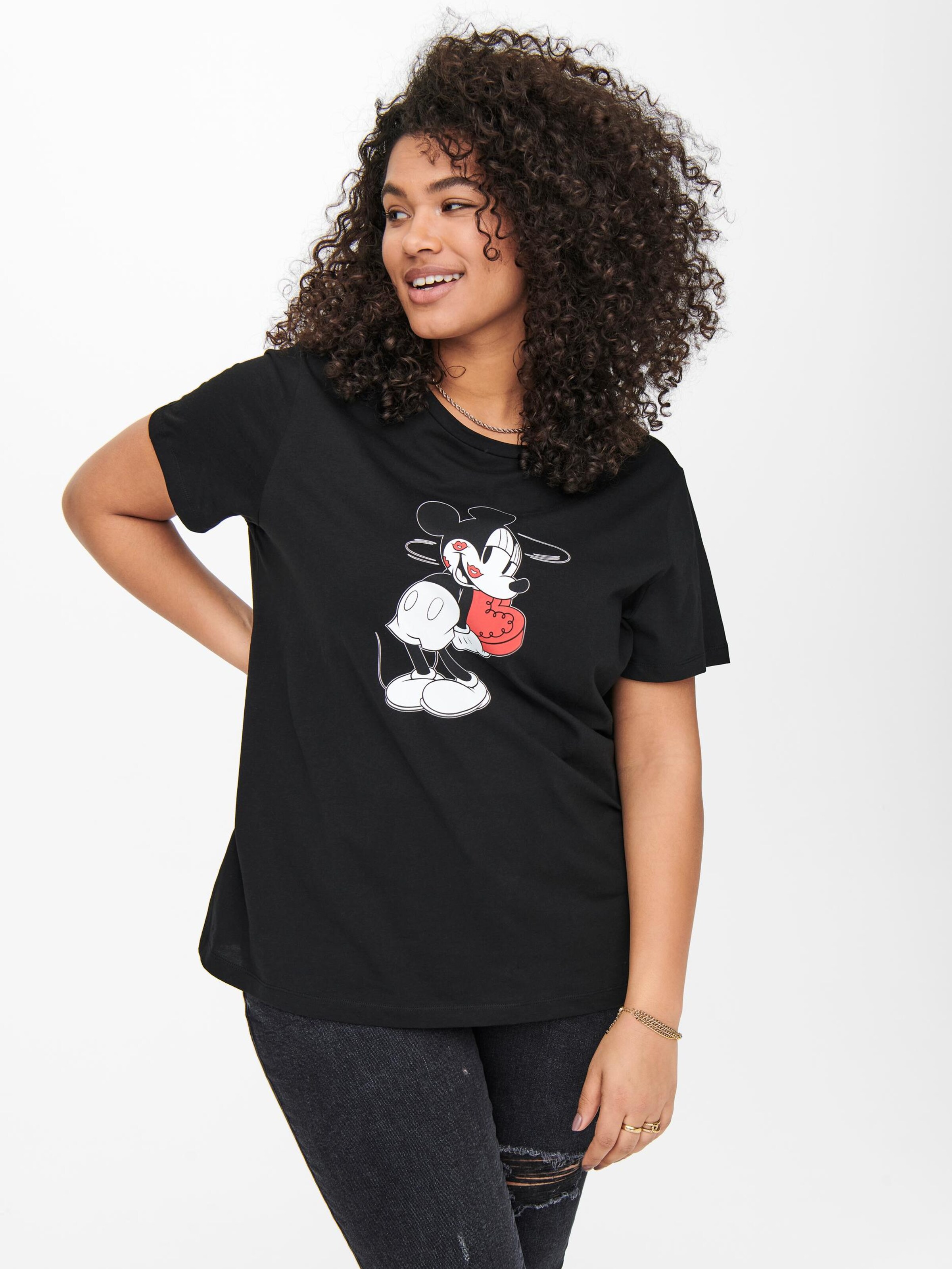 Vêtements T-shirt Mickey ONLY Carmakoma en Noir 