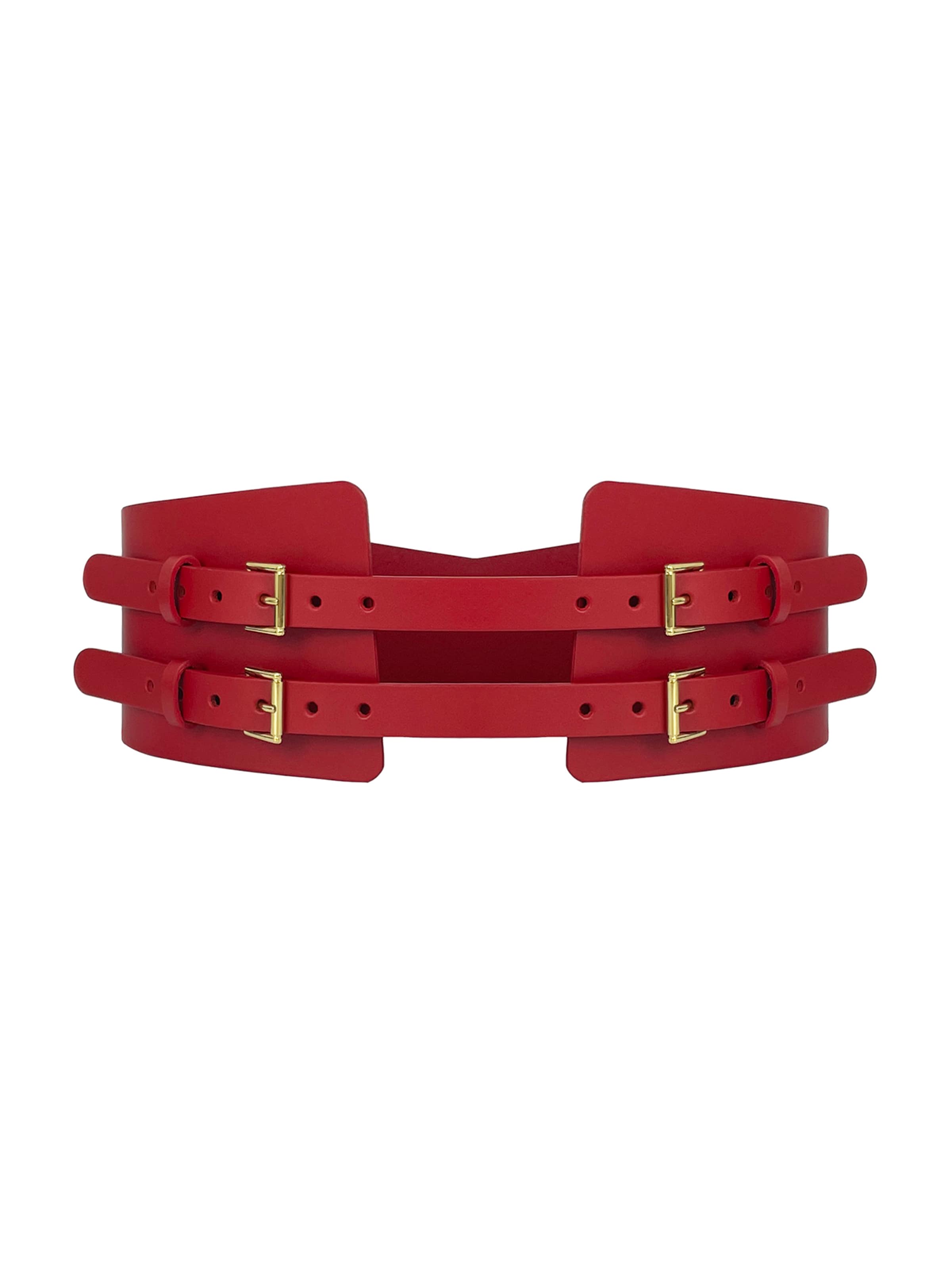 Haute Cuir Belt 'Maia Corset' in Red: front