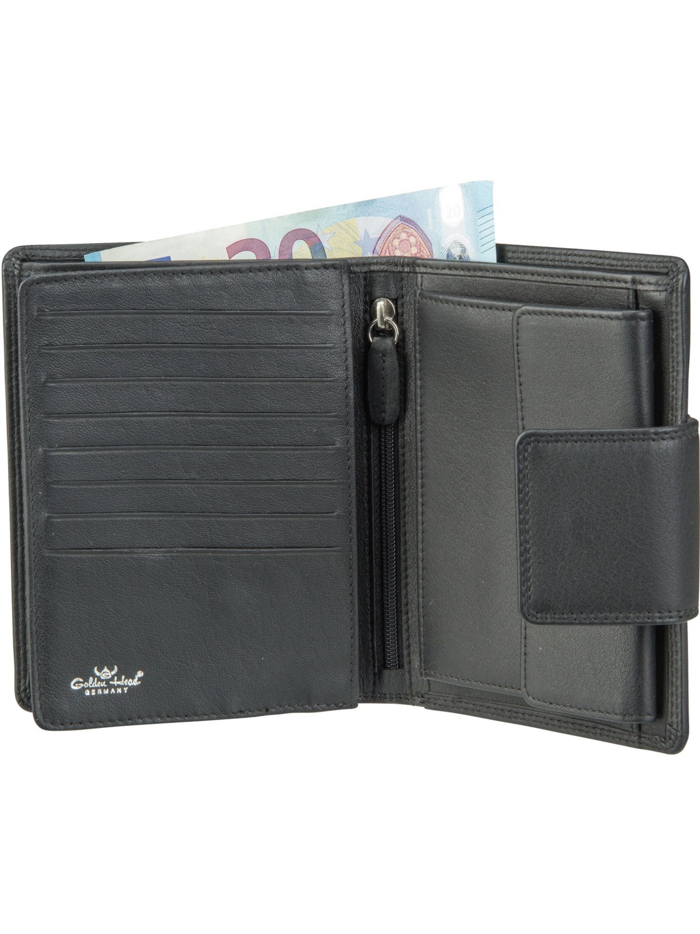 GOLDEN HEAD Portemonnee 'Polo' in Zwart