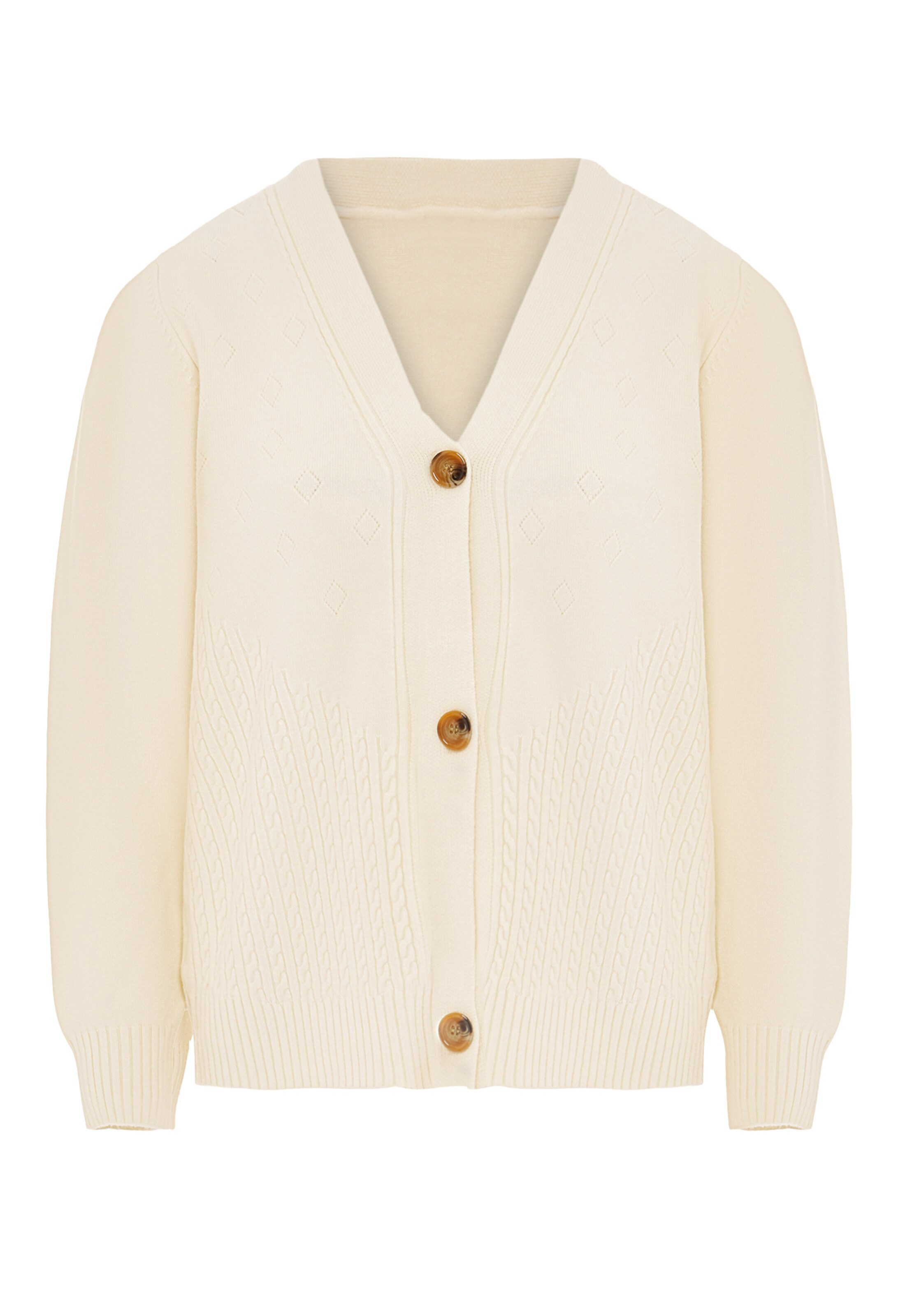 ZITHA Gebreid vest in Beige: voorkant