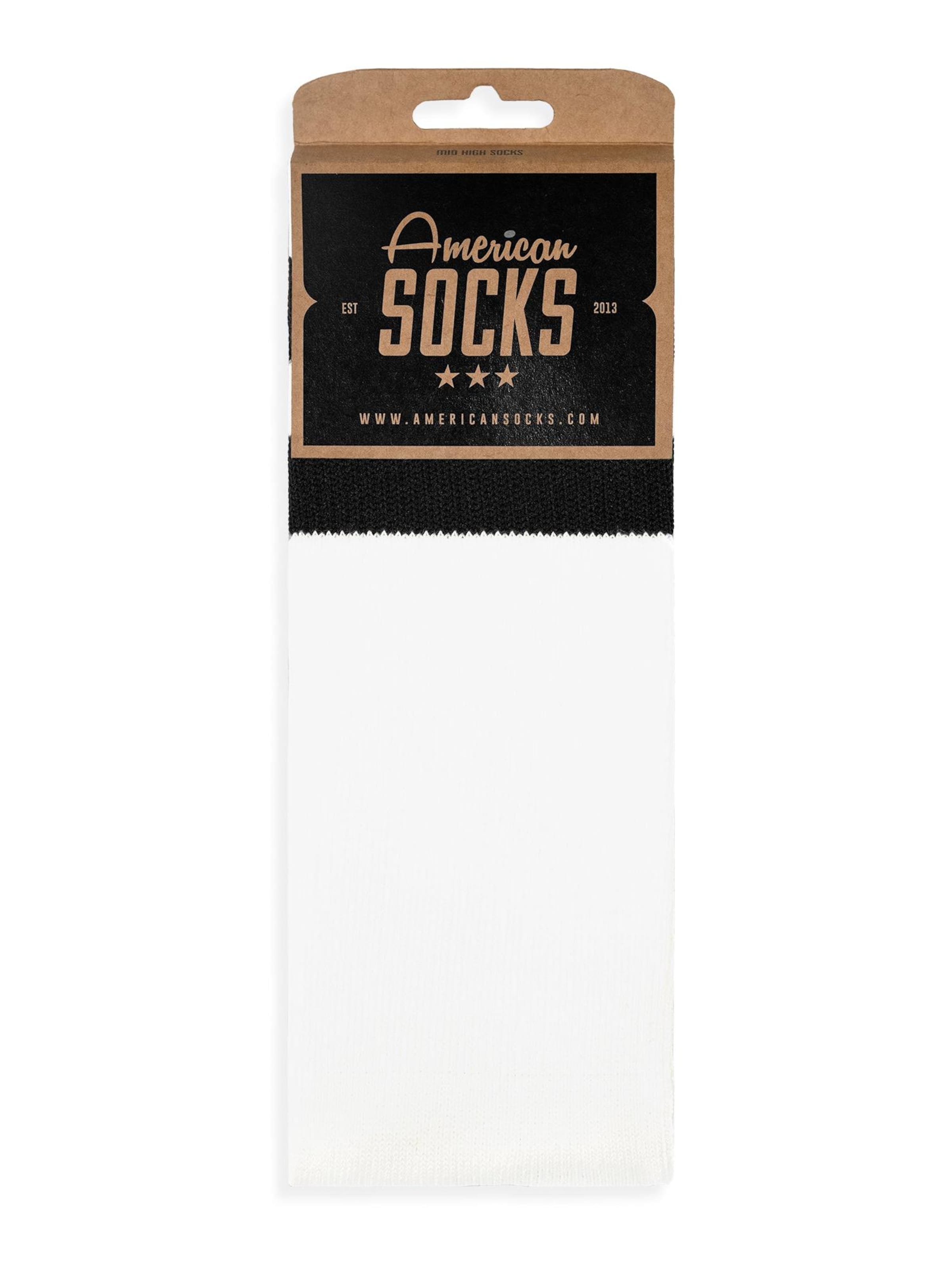 Chaussettes 'Old School I - Mid High' American Socks en blanc
