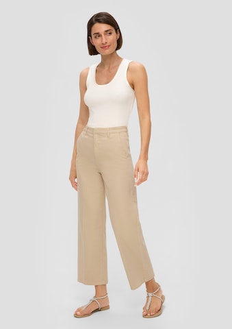 s.Oliver BLACK LABEL Wide Leg Jeans 'Suri' in Beige