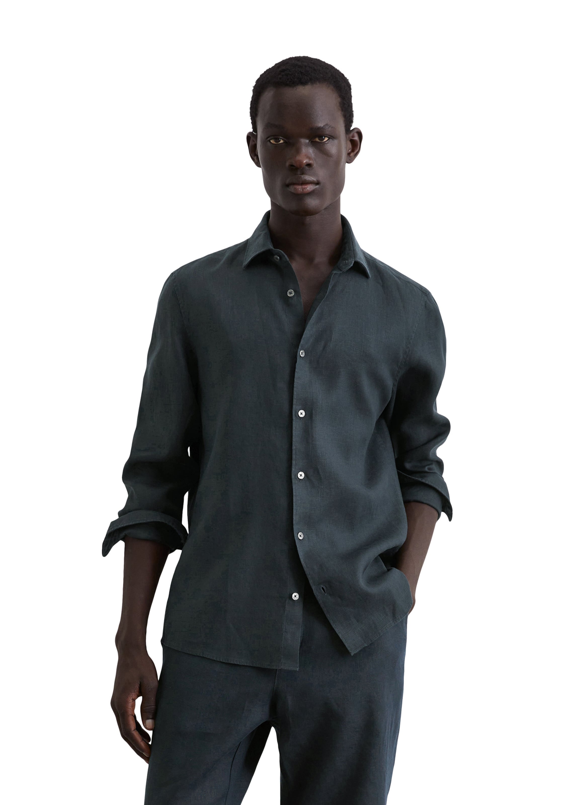 Marc O'Polo Regular fit Overhemd in Blauw: voorkant