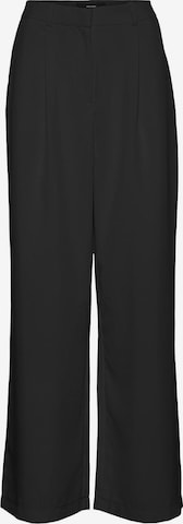 VERO MODA Wide leg Pleat-Front Pants 'CAPRI' in Black: front