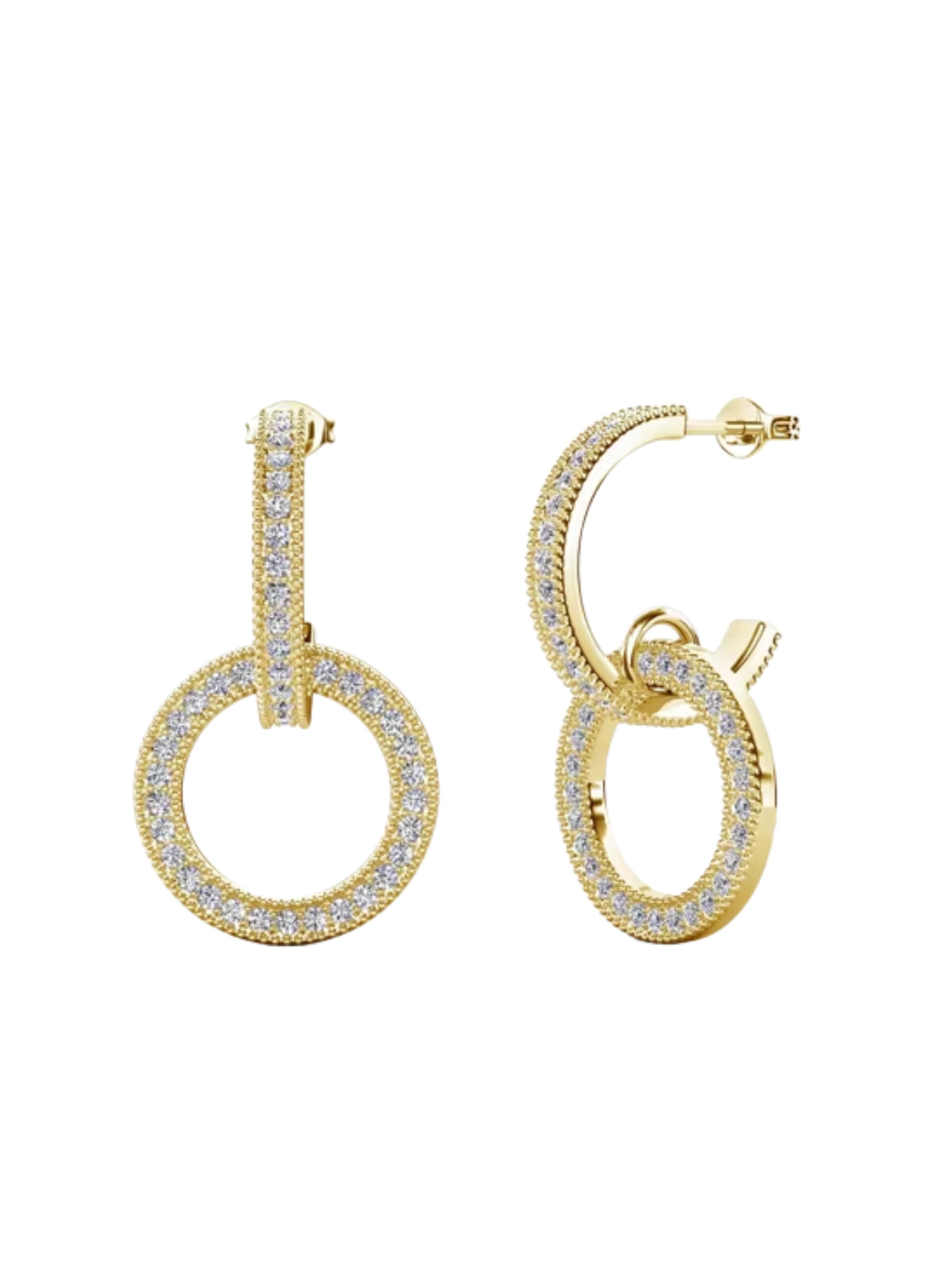 ROUGEMONT Jewellery Earrings 'Funkelnde Creolen Ohrringe' in Gold: front