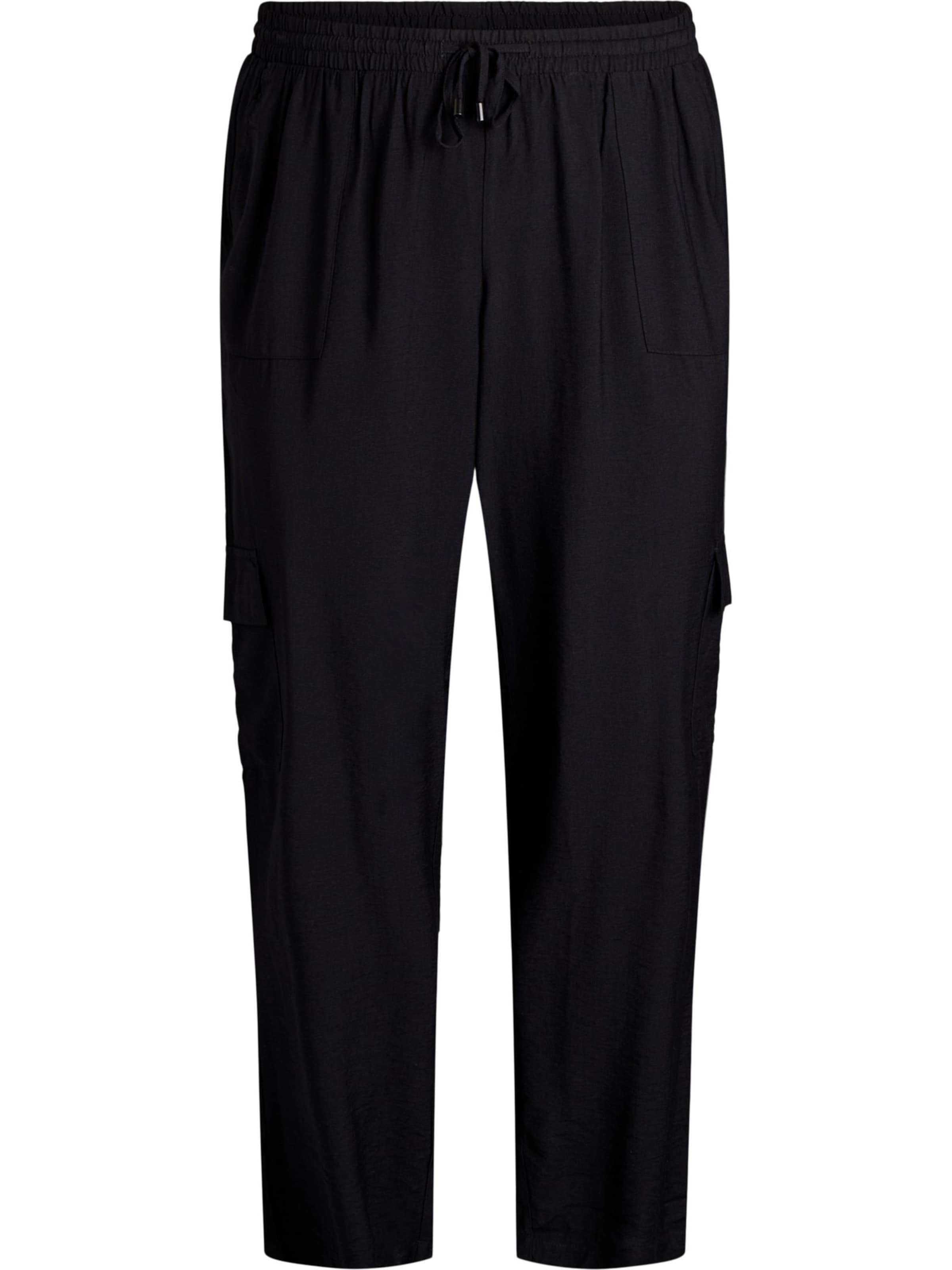 Zizzi Cargobukser 'Cavilma' i sort: forside