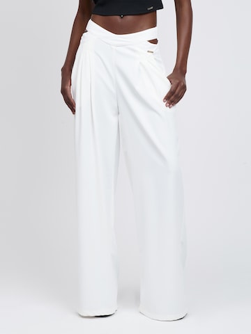 Influencer Široký strih Nohavice - Biela: predná strana