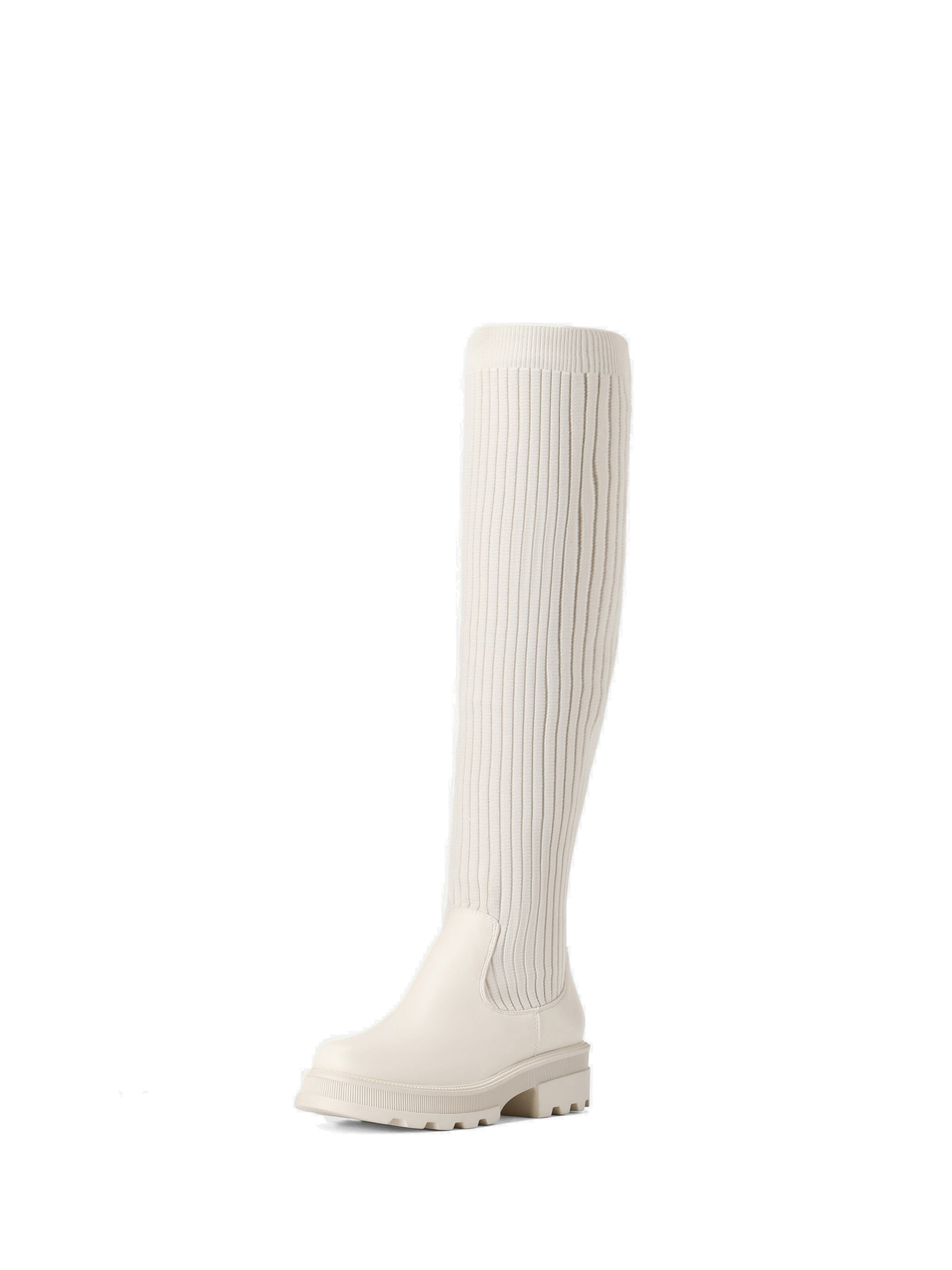 Boots 'DREAM PAIRS Damen Over-The-Knee-Stiefel' Dream Pairs en beige : devant