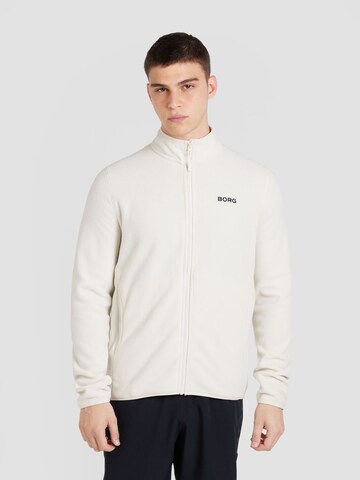 BJÖRN BORG Funktionele fleece-jas in Wit: voorkant