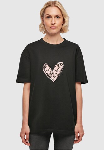 T-shirt 'Valentines Day - Leopard Heart' Merchcode en noir : devant