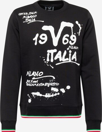 19V69 ITALIA Sweatshirt 'BASTIAN' in Zwart: voorkant