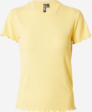 T-shirt 'Nicca' PIECES en jaune : devant