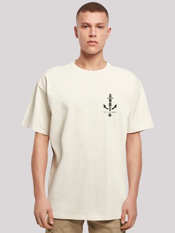 T-Shirt 'Ahoi Anker Knut & Jan Hamburg' F4NT4STIC en beige : devant