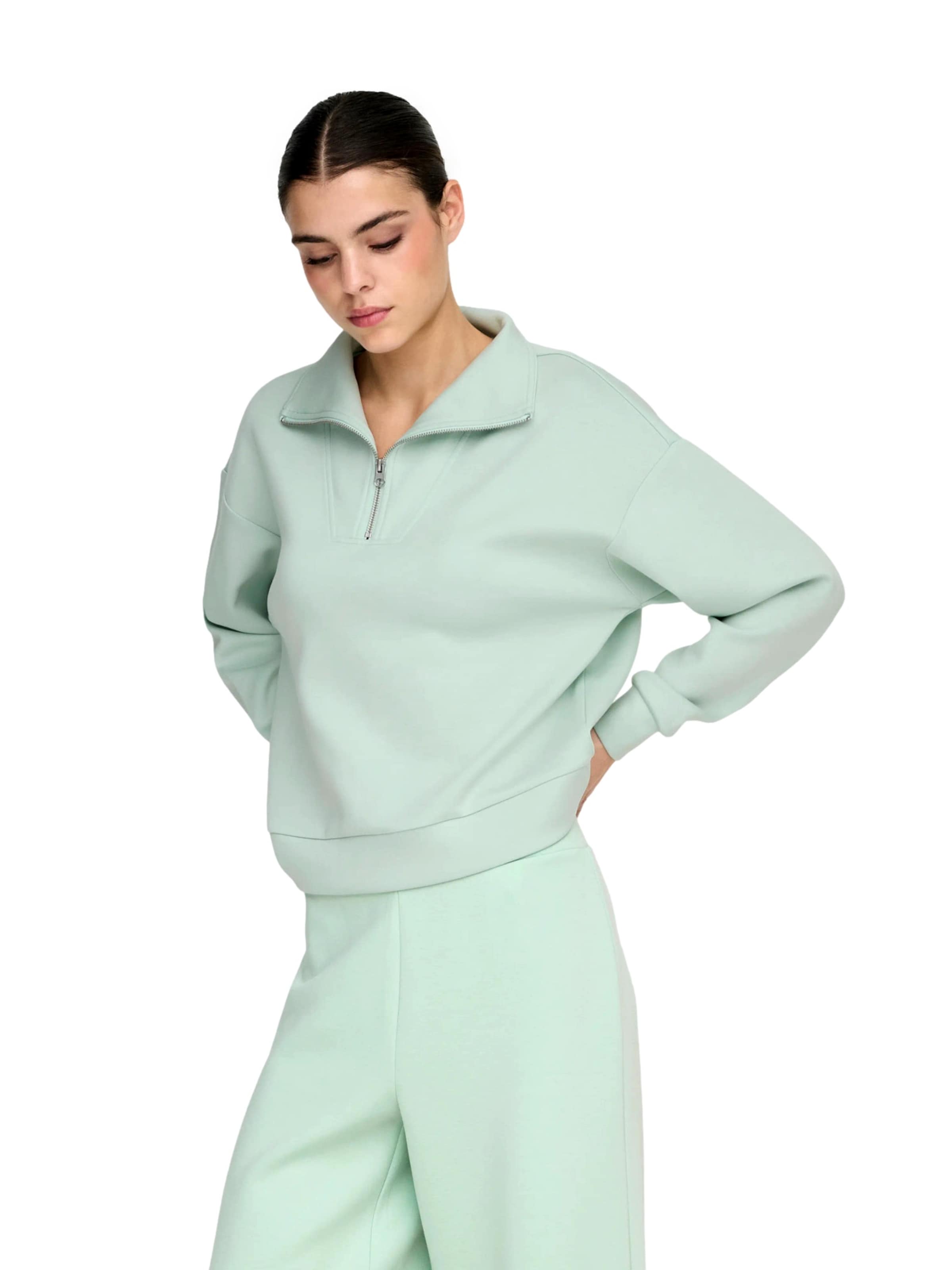 Sweat-shirt 'Lounge Life' ONLY PLAY en vert : devant