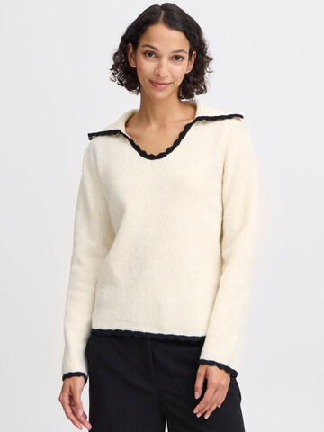 Pull-over 'Ninna' b.young en beige : devant