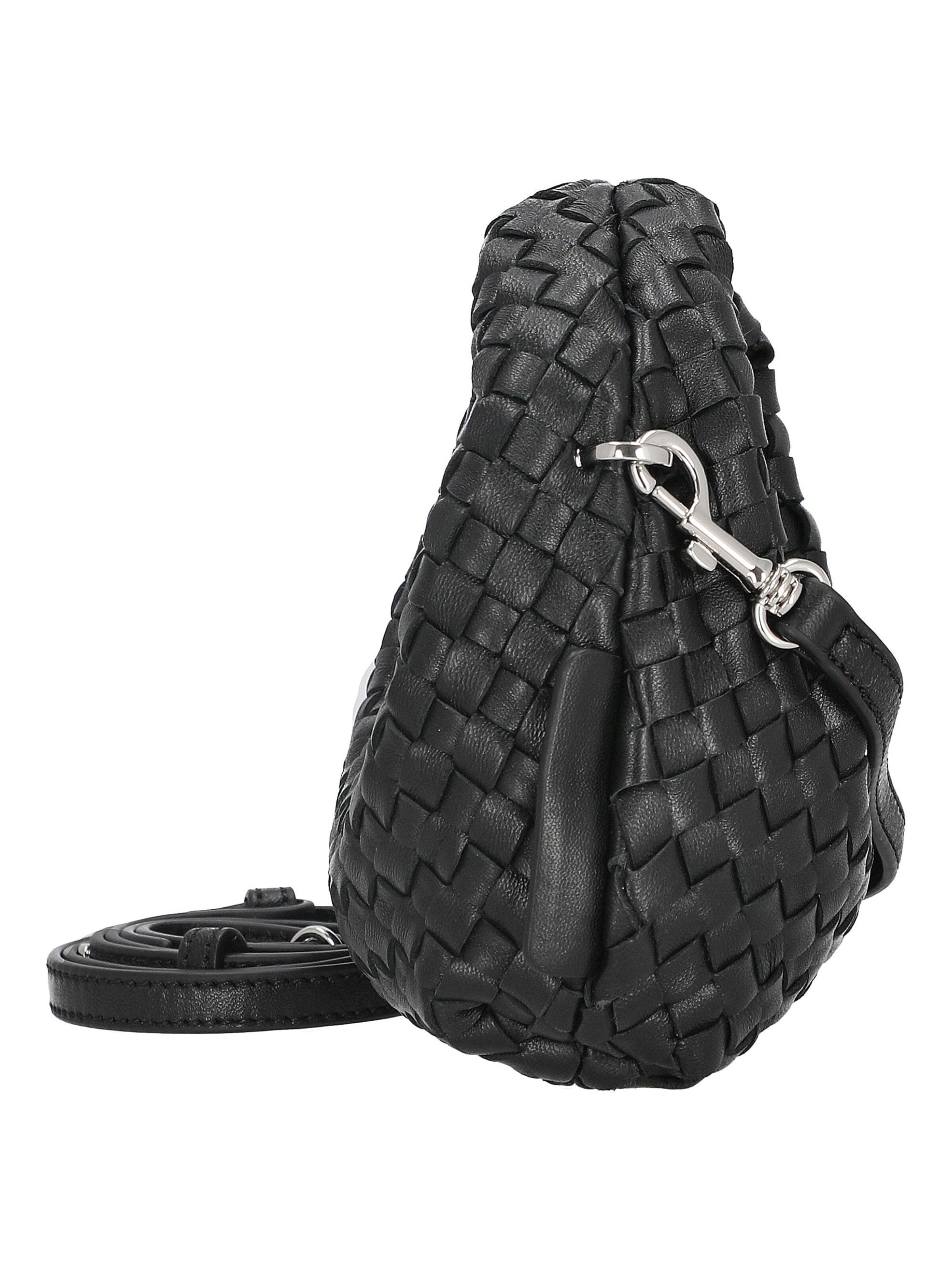 Les Visionnaires Handbag 'Greta Micro Weave Silky' in Black