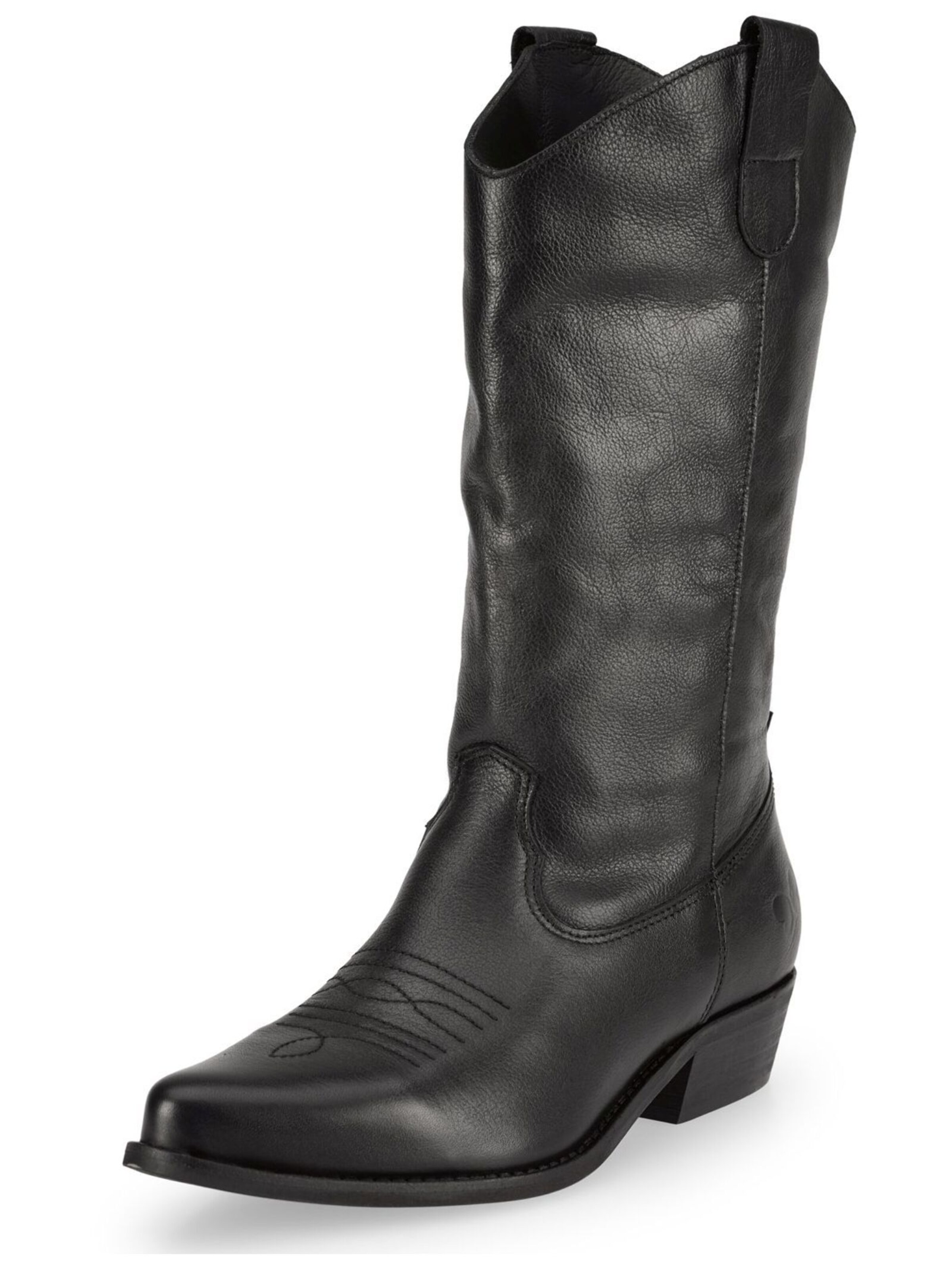 Felmini Wide Fit Cowboy Boots in Black: front