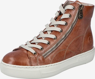 Rieker High-Top Sneakers in Brown: front