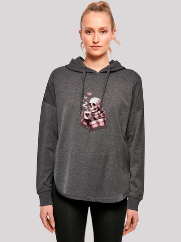 F4NT4STIC Sweatshirt 'Cozy Winter Skelett' in Grey: front