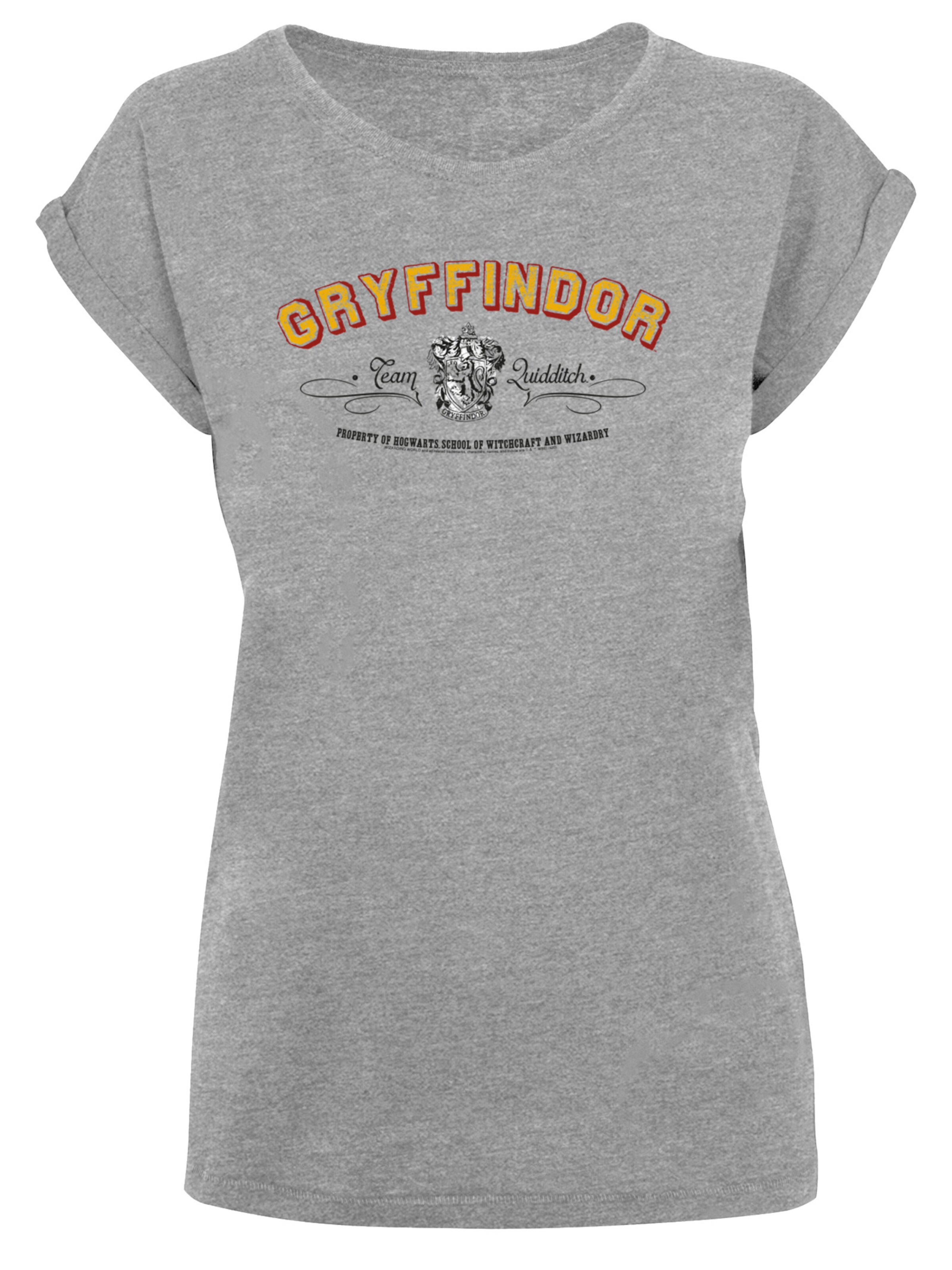 F4NT4STIC Shirt 'Harry Potter Gryffindor Team Quidditch' in Grey: front