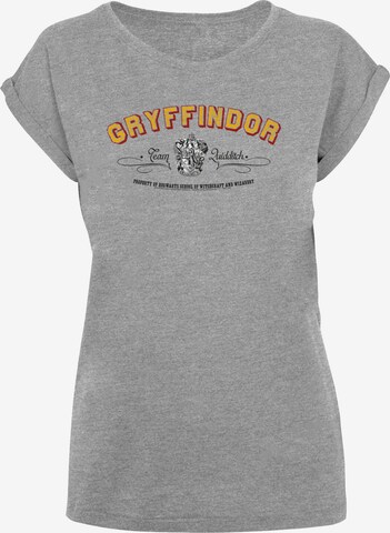 F4NT4STIC T-Shirt 'Harry Potter Gryffindor Team Quidditch' in Grau: predná strana