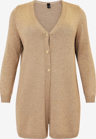 Yoek Gebreid vest in Beige: voorkant