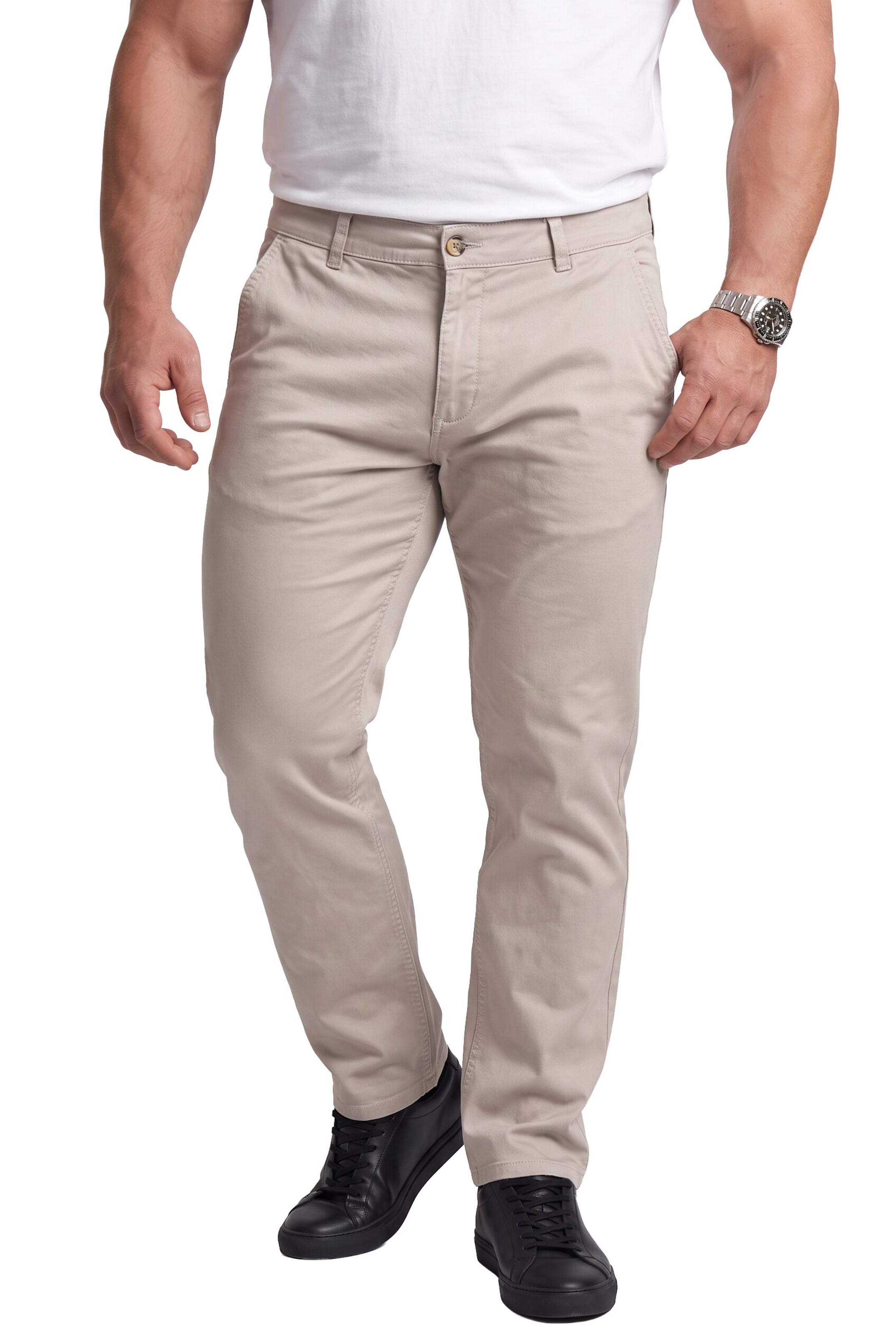 Men Plus Regular Chino in Beige: voorkant