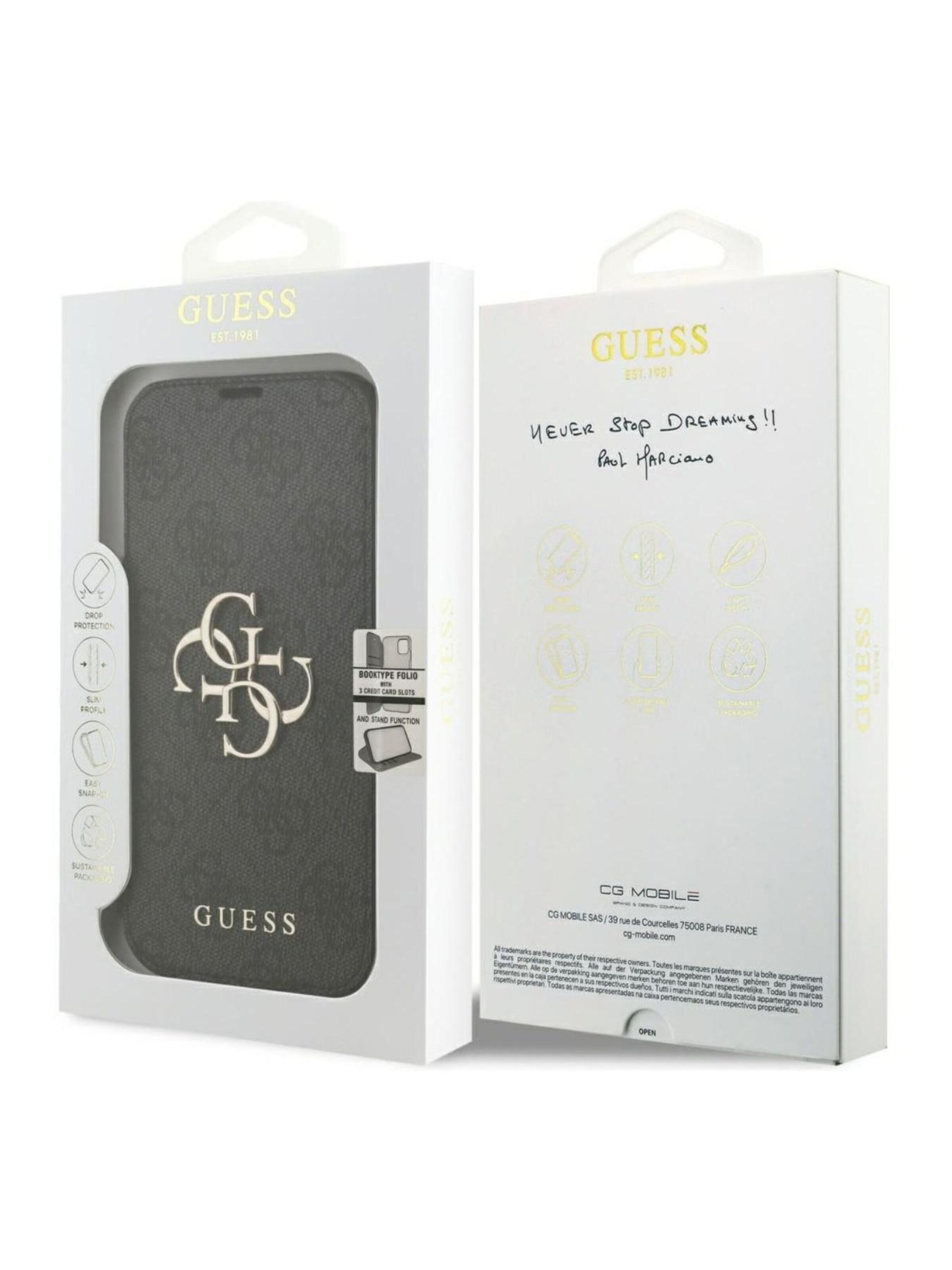 GUESS Smartphonehoesje 'Guess 4G Metal Logo for 18 Pro Max / iPhone 17 Pro Max' in Zwart