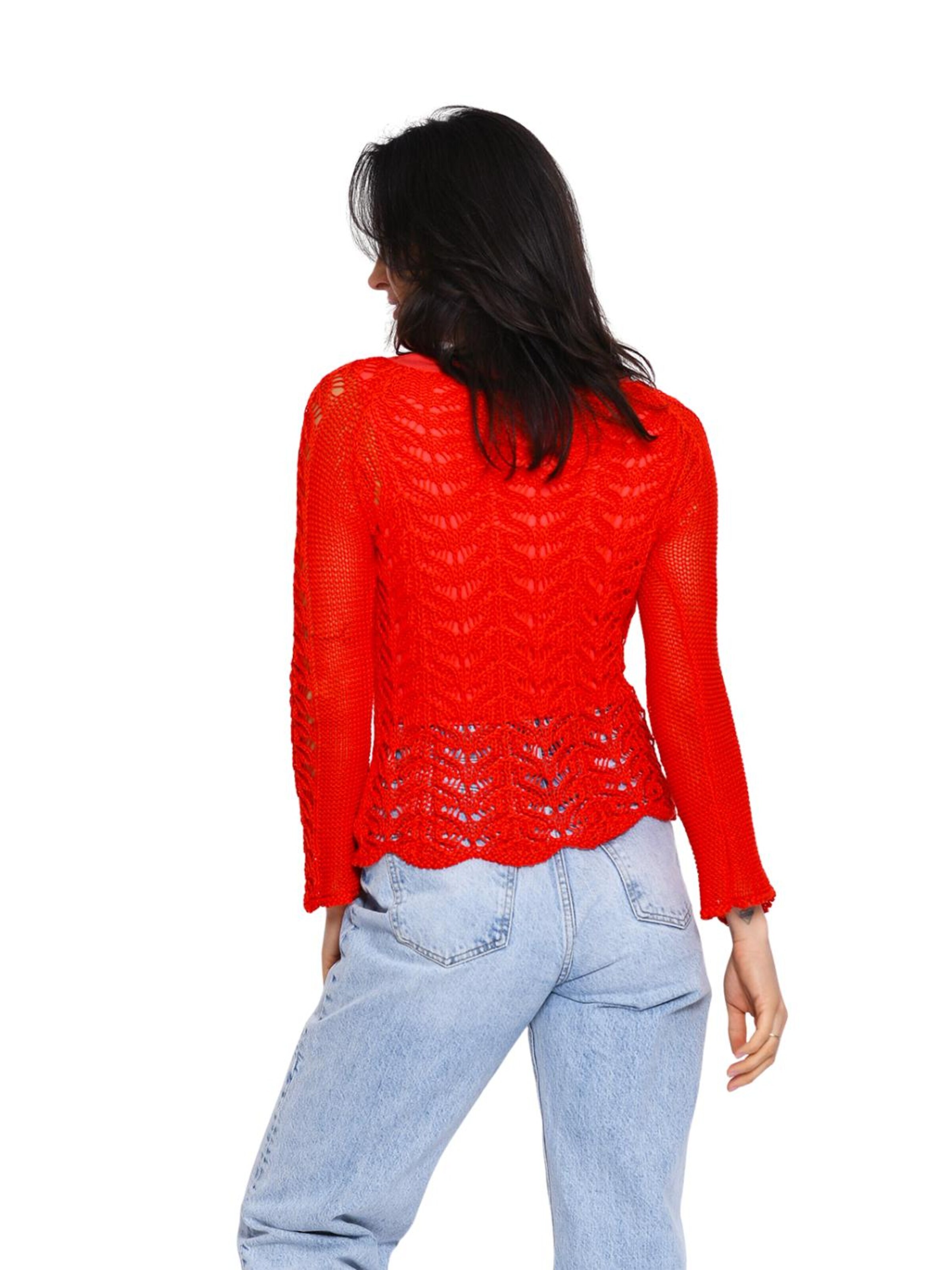 Süel knitwear - Top de punto 'Twin Lace' en rojo