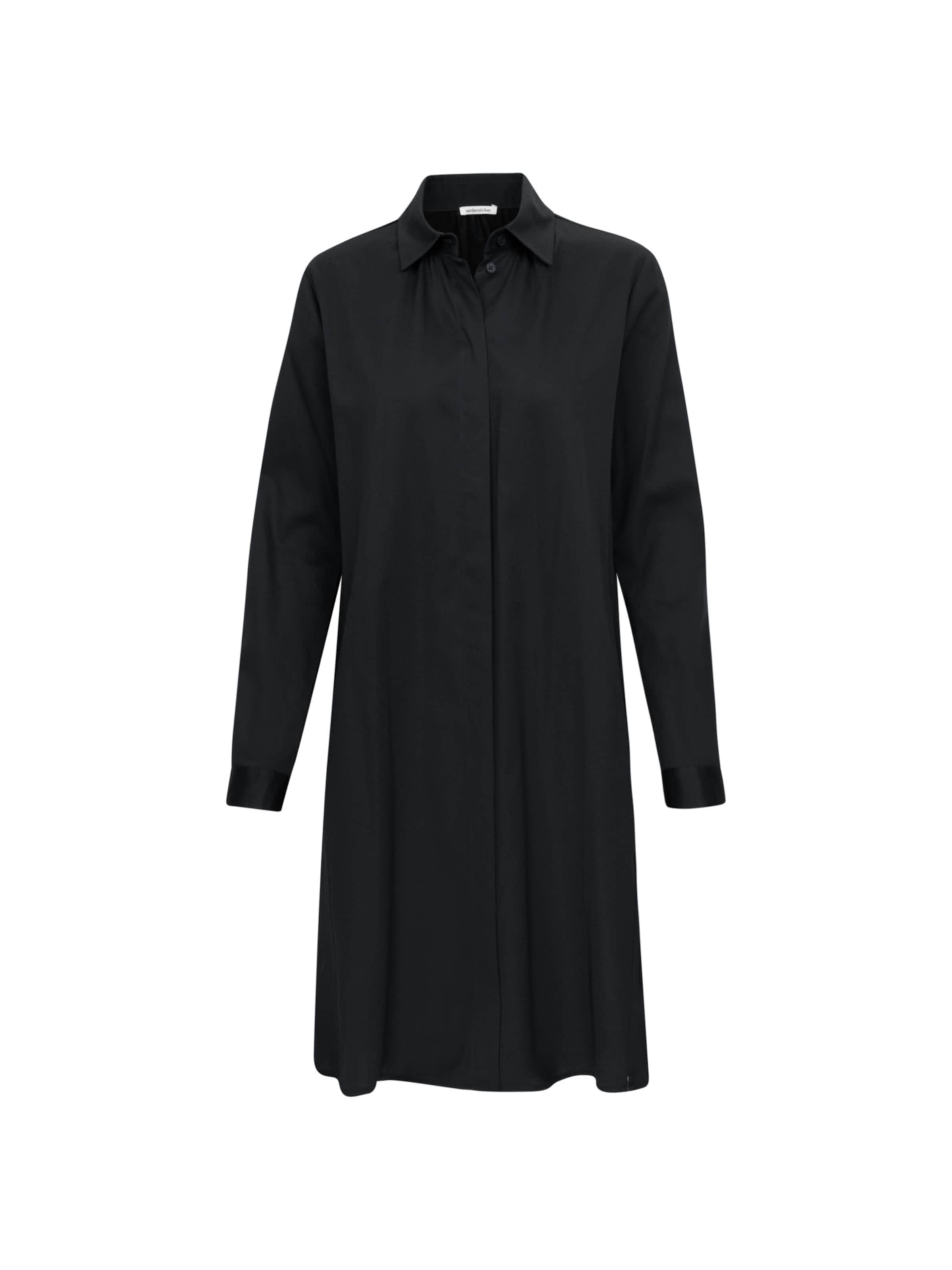 SEIDENSTICKER - Vestido camisero en negro: frente