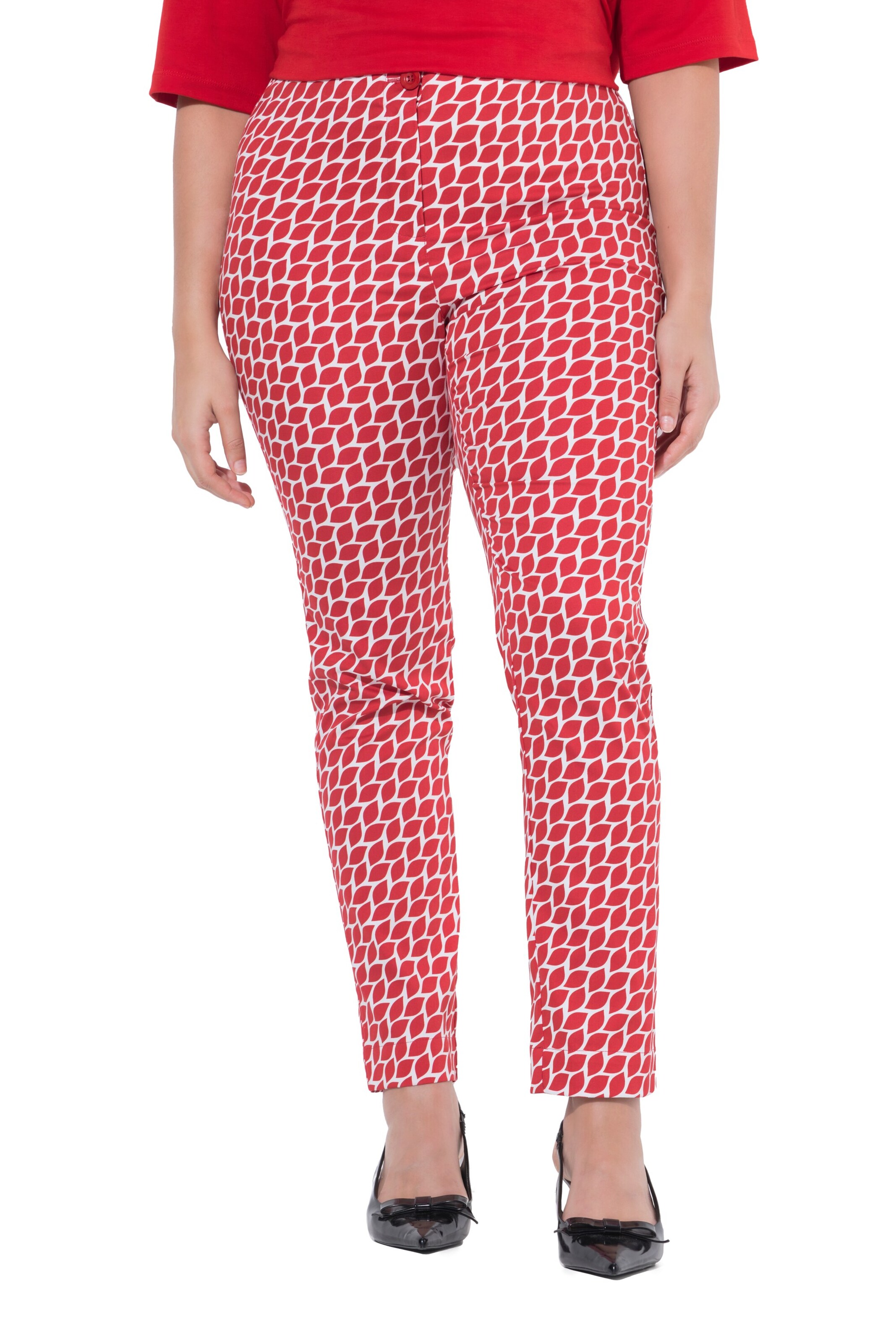 Ulla Popken Slimfit Broek in Rood: voorkant