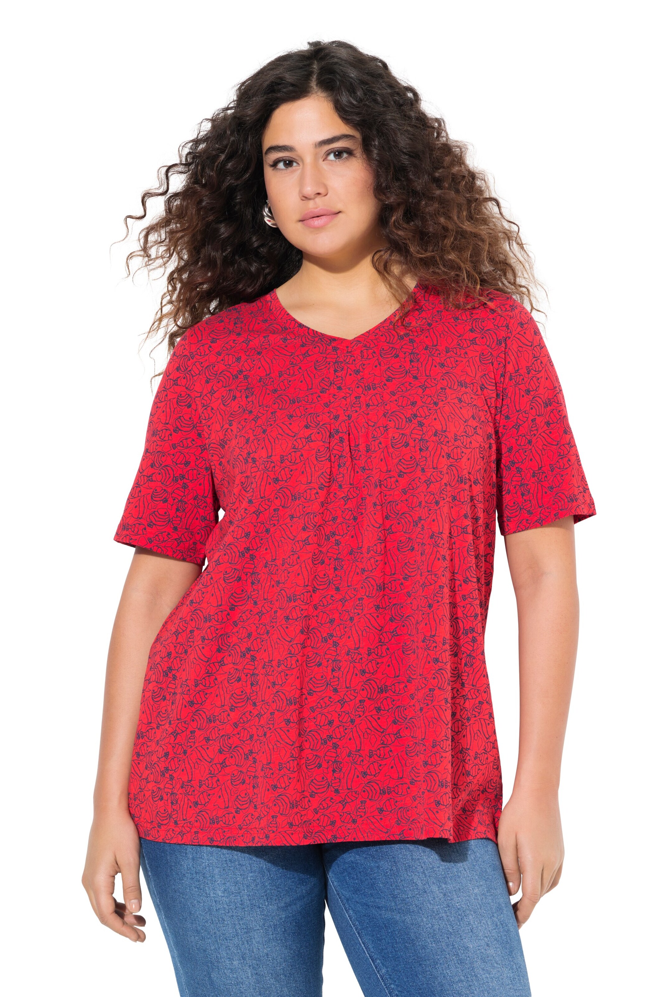 Ulla Popken Shirt in Rood: voorkant
