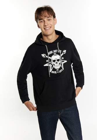 MO Sweatshirt 'Rovic' in Zwart: voorkant