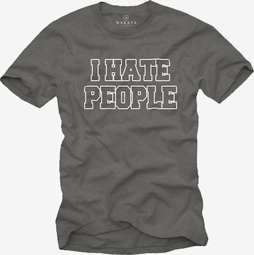 MAKAYA Shirt 'IHatePeople' in Grey: front