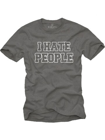 MAKAYA Shirt 'IHatePeople' in Grey: front