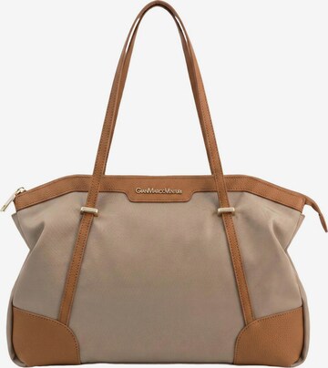 Borsa a spalla di GianMarco Venturi in beige: frontale