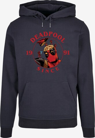 ABSOLUTE CULT Sweatshirt 'Deadpool - Brain Damage' in Blau: predná strana