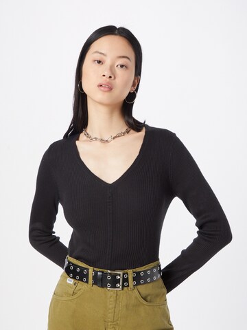 VILA Sweater 'POPSA' in Black: front