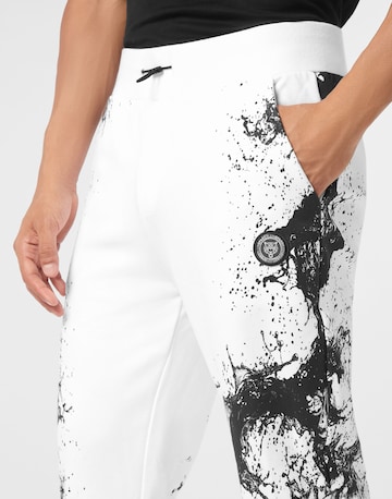 Plein Sport Tapered Trousers 'Splash' in White