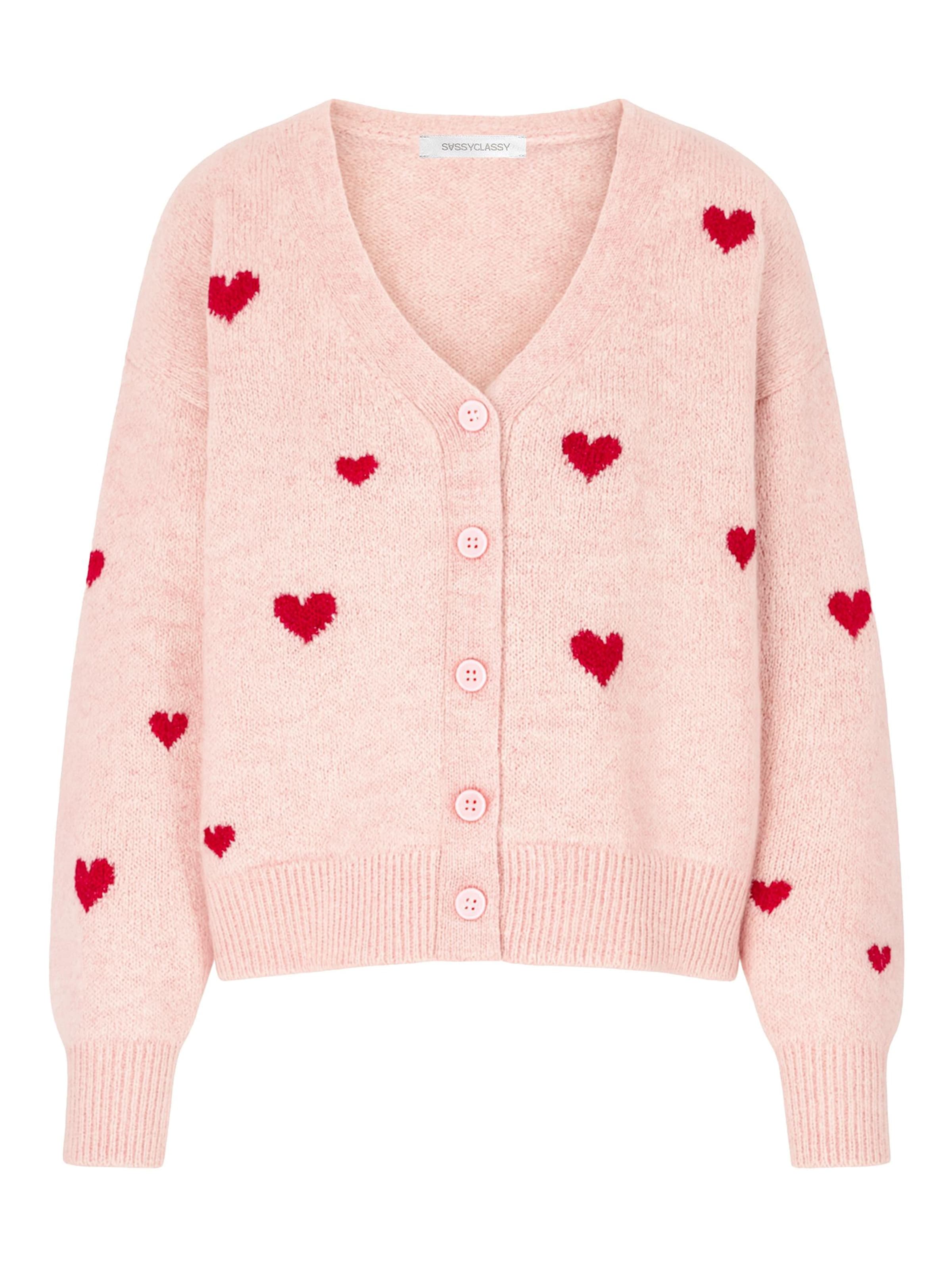 SASSYCLASSY Oversizestrickjacke in rosa, Produktansicht