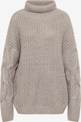 Pull-over oversize MYMO en beige : devant