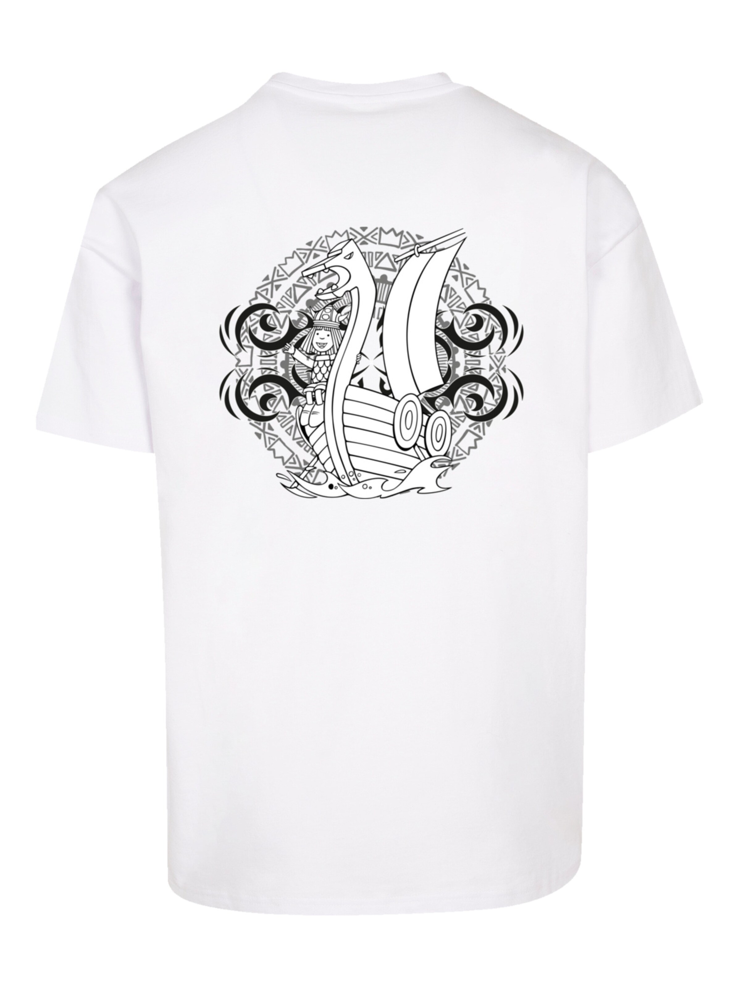 T-Shirt 'Wickie und die starken Männer Heroes of Childhood' F4NT4STIC en blanc