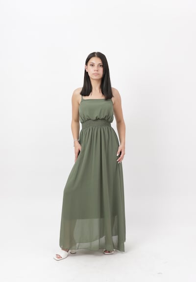 Elara Robe en 40 en kaki, Vue avec produit
